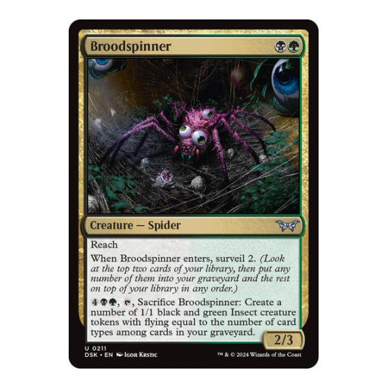 Broodspinner (DSK) #211 Uncommon (Lightly Played) Duskmourn: House of Horror Magic: The Gathering: 2024