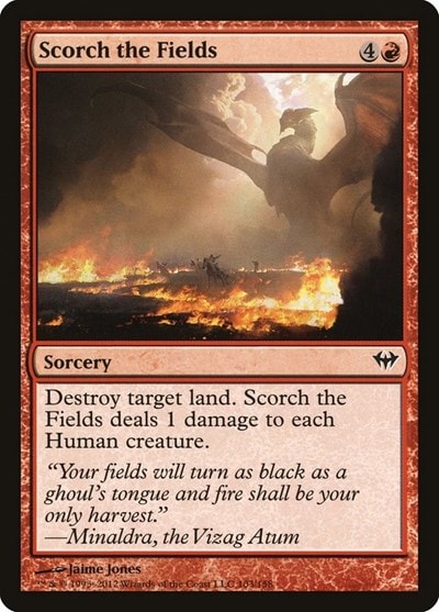 Scorch the Fields (DKA) #103 Common (Moderately Played) Dark Ascension Magic: The Gathering: 2012