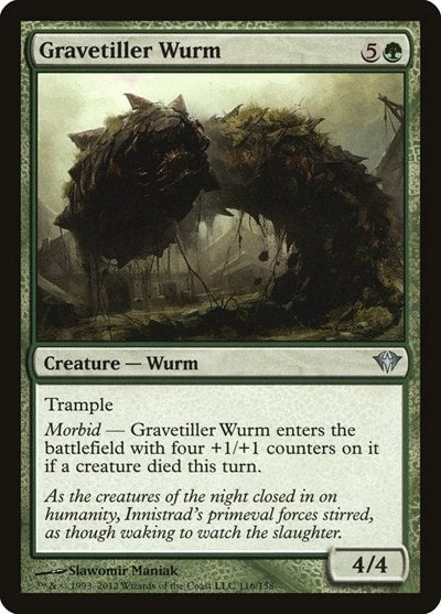 Gravetiller Wurm (DKA) #116 Uncommon (Moderately Played) Dark Ascension Magic: The Gathering: 2012