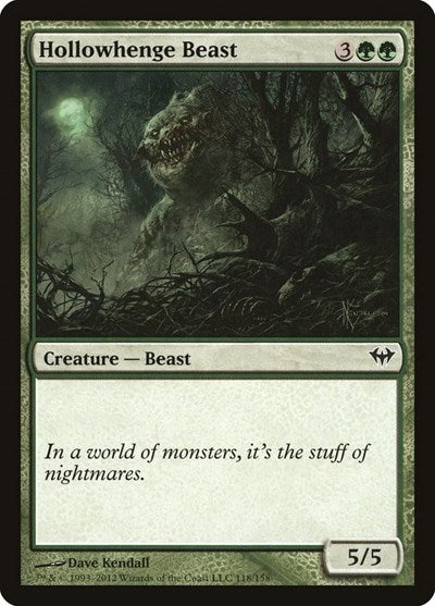 Hollowhenge Beast (DKA) #118 Common (Lightly Played) Dark Ascension Magic: The Gathering: 2012