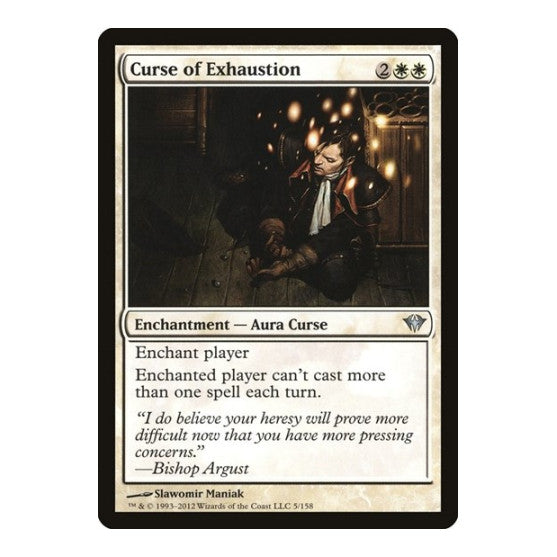 Curse of Exhaustion (DKA) #5 Uncommon (Moderately Played) Dark Ascension Magic: The Gathering: 2012