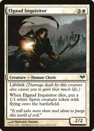 Elgaud Inquisitor (DKA) #6 Common (Lightly Played) Dark Ascension Magic: The Gathering: 2012