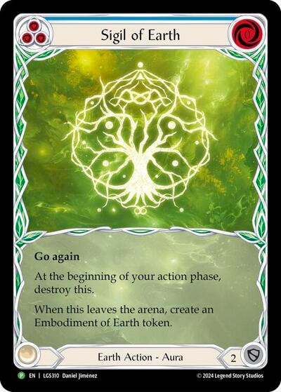 Sigil of Earth (Extended Art) - LGS310 (PR) #LGS310 Token (Rainbow Foil Lightly Played) Flesh and Blood: Promo Cards Flesh and Blood TCG: 2019