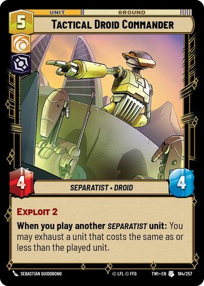 Tactical Droid Commander (TWI) #184/257 Uncommon (Near Mint) Twilight of the Republic Star Wars: Unlimited: 2024