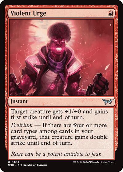 Violent Urge (DSK) #164 Uncommon (Lightly Played) Duskmourn: House of Horror Magic: 2024
