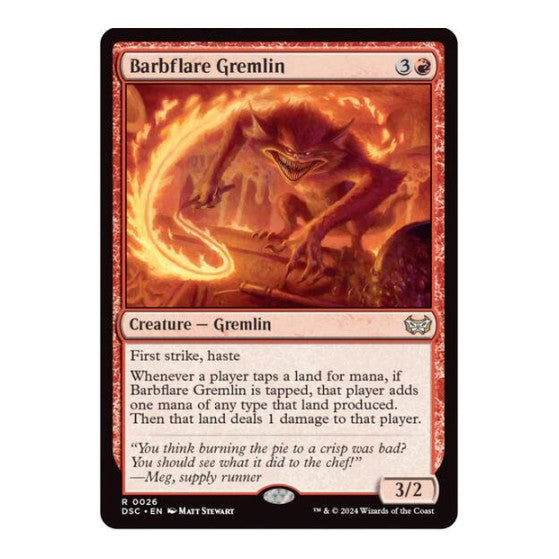 Barbflare Gremlin (DSC) #26 Rare (Lightly Played) Commander: Duskmourn: House of Horror Magic: The Gathering: 2024