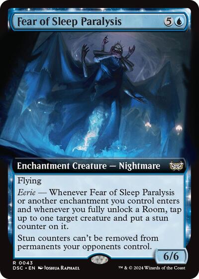 Fear of Sleep Paralysis Extended Art (DSC) #43 Rare (Near Mint) Commander: Duskmourn: House of Horror Magic: The Gathering: 2024