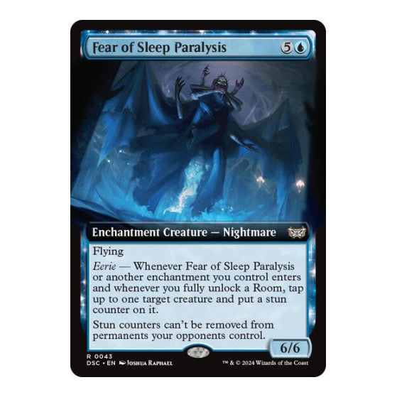 Fear of Sleep Paralysis (Extended Art) (DSC) #43 Rare (Near Mint) Commander: Duskmourn: House of Horror Magic: The Gathering: 2024