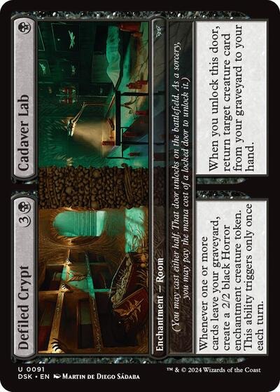Defiled Crypt Cadaver Lab (DSK) #91 Uncommon (Lightly Played) Duskmourn: House of Horror Magic: The Gathering: 2024