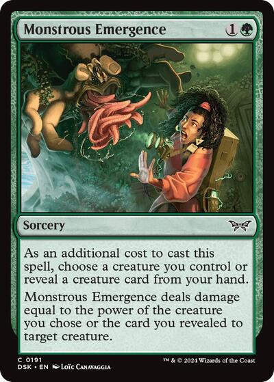 Monstrous Emergence (DSK) #191 Common (Foil Lightly Played) Duskmourn: House of Horror Magic: The Gathering: 2024