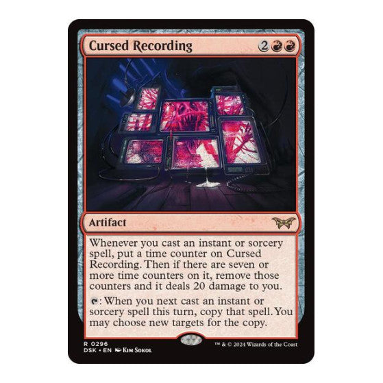 Cursed Recording (0296) (DSK) #296 Rare (Lightly Played) Duskmourn: House of Horror Magic: The Gathering: 2024