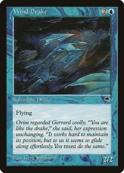 Wind Drake (TMP) #105 Common (Lightly Played) Tempest Magic: The Gathering: 1997