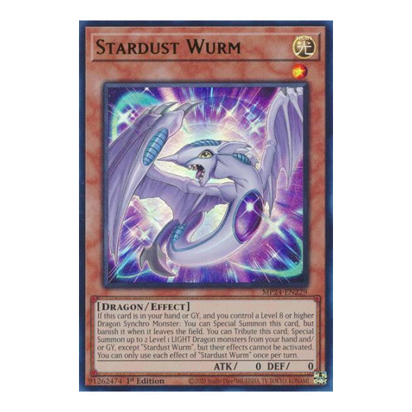 Stardust Wurm (MP24) #MP24-EN229 Ultra Rare (1st Edition Lightly Played) 25th Anniversary Tin: Dueling Mirrors YuGiOh: 2024