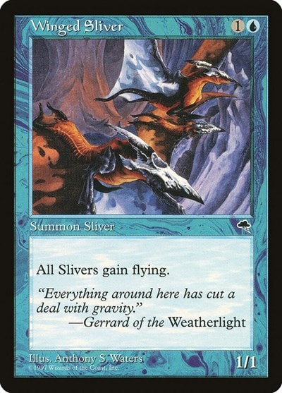 Winged Sliver (TMP) #106 Common (Lightly Played) Tempest Magic: The Gathering: 1997