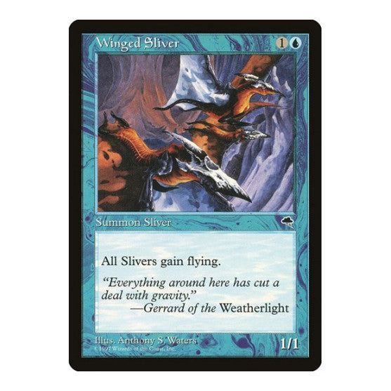 Winged Sliver (TMP) #106 Common (Lightly Played) Tempest Magic: The Gathering: 1997