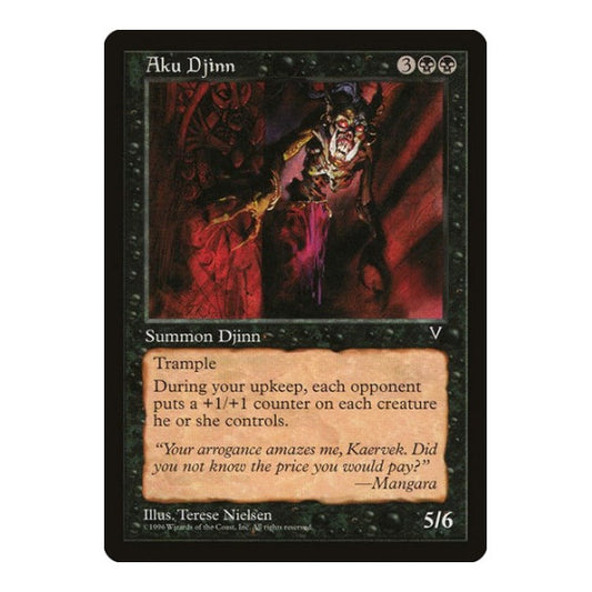 Aku Djinn (VIS) #51 Rare (Moderately Played) Visions Magic: The Gathering: 1997