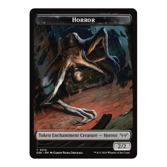 Horror // Manifest Double-Sided Token (DSK) #10 // 18 Token (Lightly Played) Duskmourn: House of Horror Magic: The Gathering: 2024