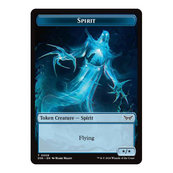 Spirit Token (0008) (DSK) #8 Token Duskmourn: House of Horror Magic: The Gathering: 2024