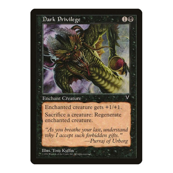 Dark Privilege (VIS) #56 Common (Moderately Played) Visions Magic: The Gathering: 1997