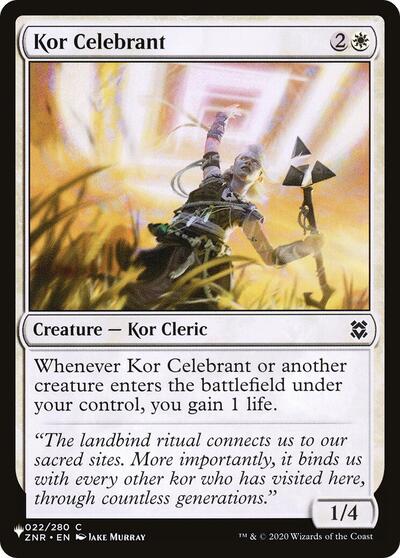 Kor Celebrant (LIST) #ZNR-22 Common (Lightly Played) The List Reprints Magic: The Gathering: 2026