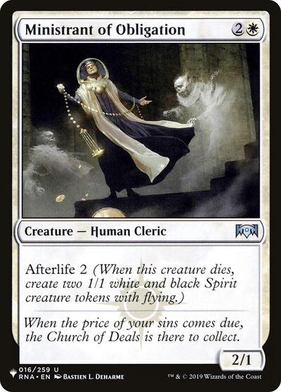 Ministrant of Obligation (LIST) #RNA-16 Uncommon (Lightly Played) The List Reprints Magic: The Gathering: 2026
