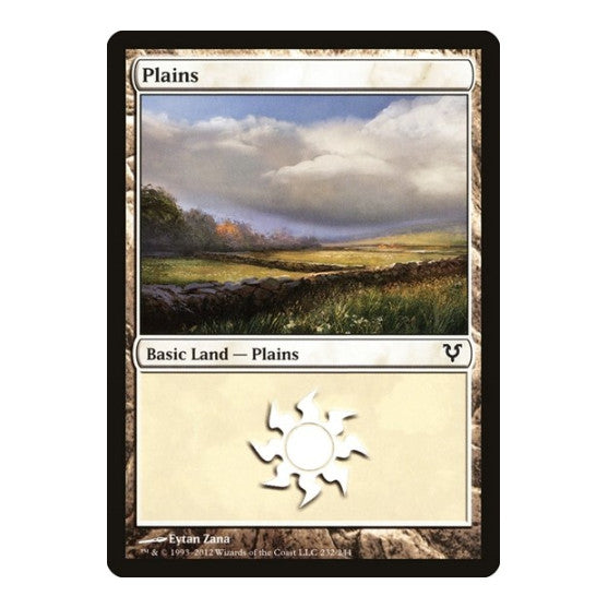 Plains (232) (AVR) #232 Land (Foil Moderately Played) Avacyn Restored Magic: The Gathering: 2012
