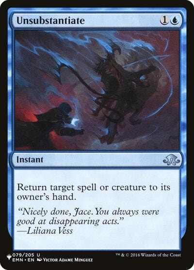 Unsubstantiate (LIST) #079/205 Uncommon (Lightly Played) The List Reprints Magic: The Gathering: 2026