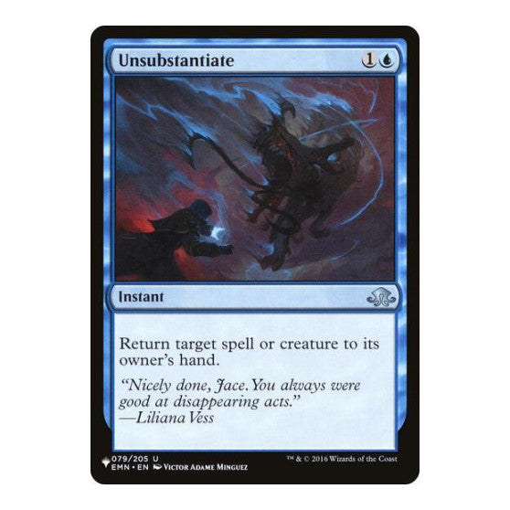 Unsubstantiate (LIST) #079/205 Uncommon (Lightly Played) The List Reprints Magic: The Gathering: 2026