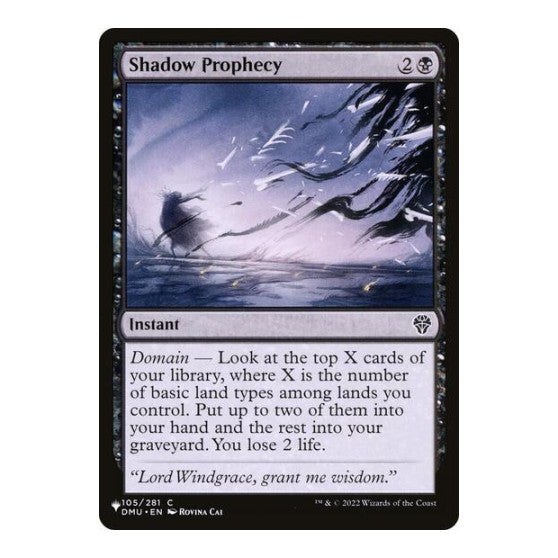 Shadow Prophecy (LIST) #105/281 Common (Lightly Played) The List Reprints Magic: The Gathering: 2026