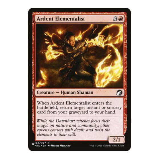 Ardent Elementalist (LIST) #128/277 Common (Lightly Played) The List Reprints Magic: The Gathering: 2026