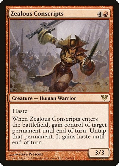 Zealous Conscripts (AVR) #166 Rare (Foil Lightly Played) Avacyn Restored Magic: The Gathering: 2012