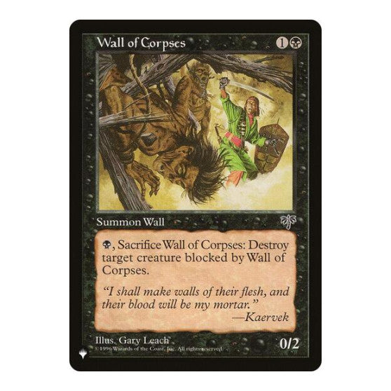 Wall of Corpses (LIST) #MIR-151 Common (Lightly Played) The List Reprints Magic: The Gathering: 2026