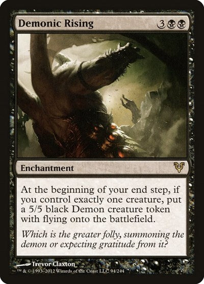 Demonic Rising (AVR) #94 Rare (Near Mint) Avacyn Restored Magic: The Gathering: 2012