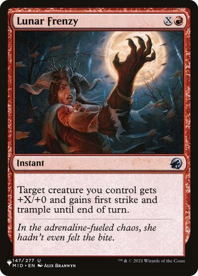 Lunar Frenzy (LIST) #147/277 Uncommon (Moderately Played) The List Reprints Magic: The Gathering: 2026
