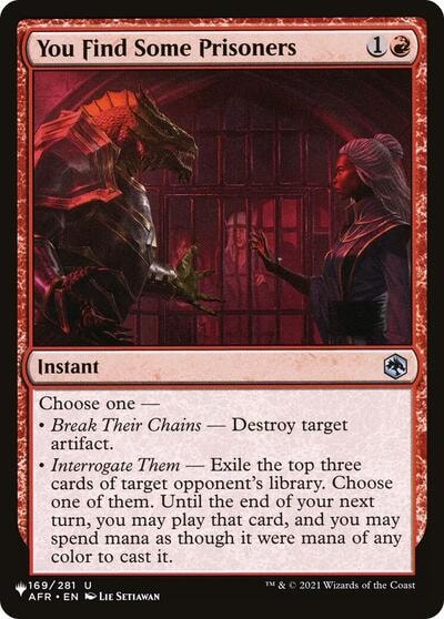 You Find Some Prisoners (LIST) #169/281 Uncommon (Lightly Played) The List Reprints Magic: The Gathering: 2026