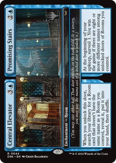 Central Elevator Promising Stairs (PPDSK) #44p Rare (Lightly Played) Promo Pack: Duskmourn: House of Horror Magic: The Gathering: 2024