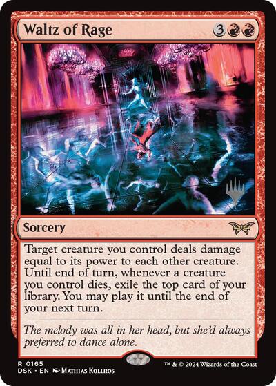 Waltz of Rage (PPDSK) #165p Rare (Lightly Played) Promo Pack: Duskmourn: House of Horror Magic: The Gathering: 2024