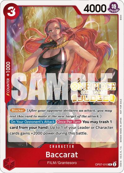 Baccarat (Judge Pack Vol. 4) (OP-PR) #OP07-010 Rare (Foil Near Mint) One Piece Promotion Cards One Piece Card Game: 2022