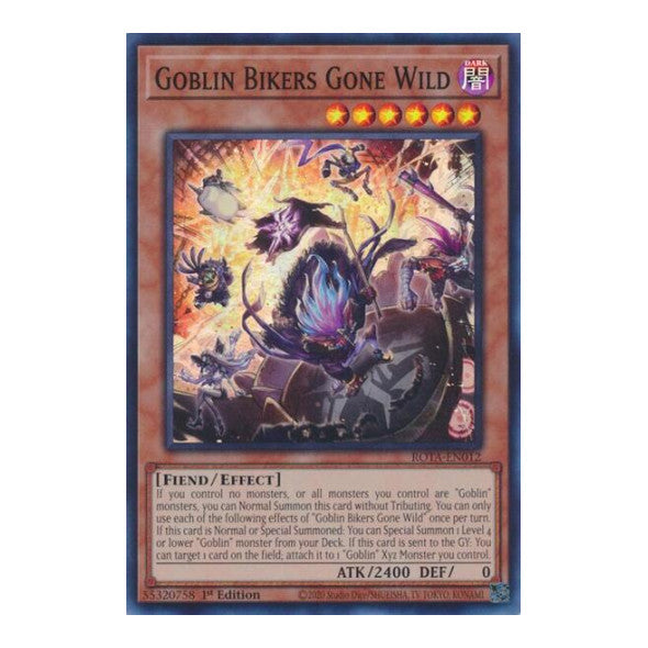 Goblin Bikers Gone Wild (ROTA) #ROTA-EN012 Super Rare (1st Edition Near Mint) Rage of the Abyss YuGiOh: 2024