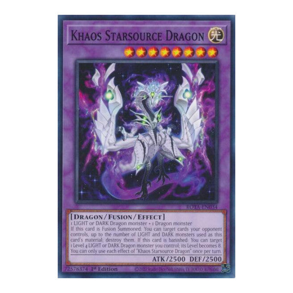 Khaos Starsource Dragon (ROTA) #ROTA-EN034 Common / Short Print (1st Edition Near Mint) Rage of the Abyss YuGiOh: 2024