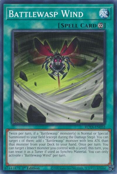 Battlewasp Wind (ROTA) #ROTA-EN052 Common (1st Edition Near Mint) Rage of the Abyss YuGiOh: 2024
