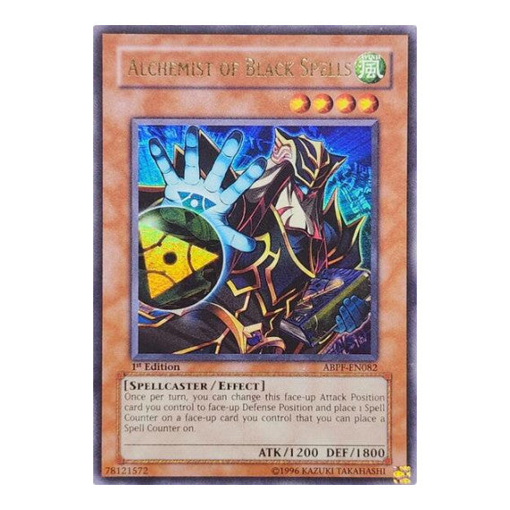 Alchemist of Black Spells (UTR) (ABPF) #ABPF-EN082 Ultimate Rare (Unlimited Damaged) Absolute Powerforce YuGiOh: 2010