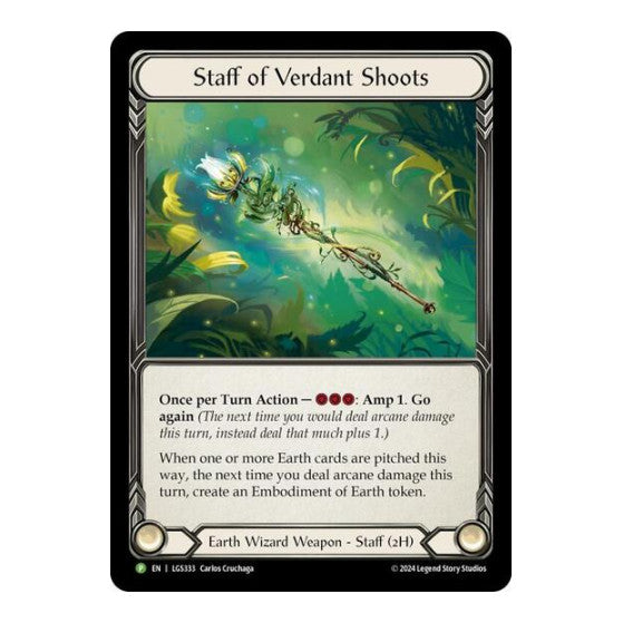 Staff of Verdant Shoots - LGS333 (PR) #LGS333 Promo (Rainbow Foil Near Mint) Flesh and Blood: Promo Cards Flesh and Blood TCG: 2019