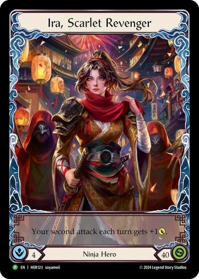 Ira, Scarlet Revenger - HER123 (PR) #HER123 Promo (Rainbow Foil Near Mint) Flesh and Blood: Promo Cards Flesh and Blood TCG: 2019