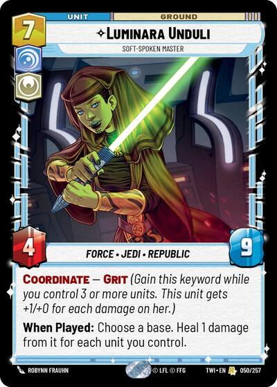 Luminara Unduli Soft Spoken Master (TWI) #050/257 Rare (Near Mint) Twilight of the Republic Star Wars: Unlimited: 2024