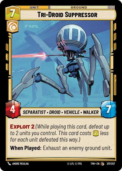 Tri Droid Suppressor (TWI) #217/257 Common (Near Mint) Twilight of the Republic Star Wars: Unlimited: 2024