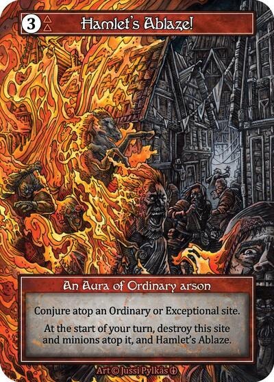 Hamlet's Ablaze! (Foil) (ART) Ordinary (Foil Near Mint) Arthurian Legends Sorcery: Contested Realm: 2024