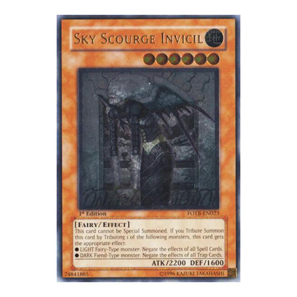 Sky Scourge Invicil (UTR) (FOTB) #FOTB-EN023 Ultimate Rare (Unlimited Damaged) Force of the Breaker YuGiOh: 2007