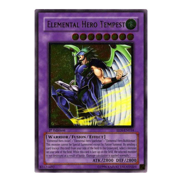 Elemental Hero Tempest UTR (EEN) #EEN-EN034 Ultimate Rare (1st Edition Moderately Played) Elemental Energy YuGiOh: 2005