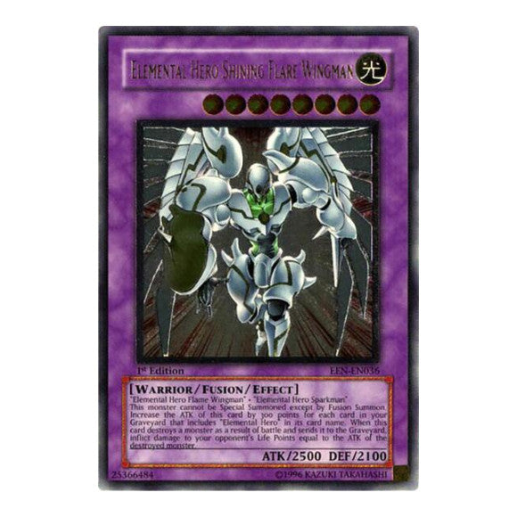 Elemental Hero Shining Flare Wingman UTR (EEN) #EEN-EN036 Ultimate Rare (1st Edition Heavily Played) Elemental Energy YuGiOh: 2005